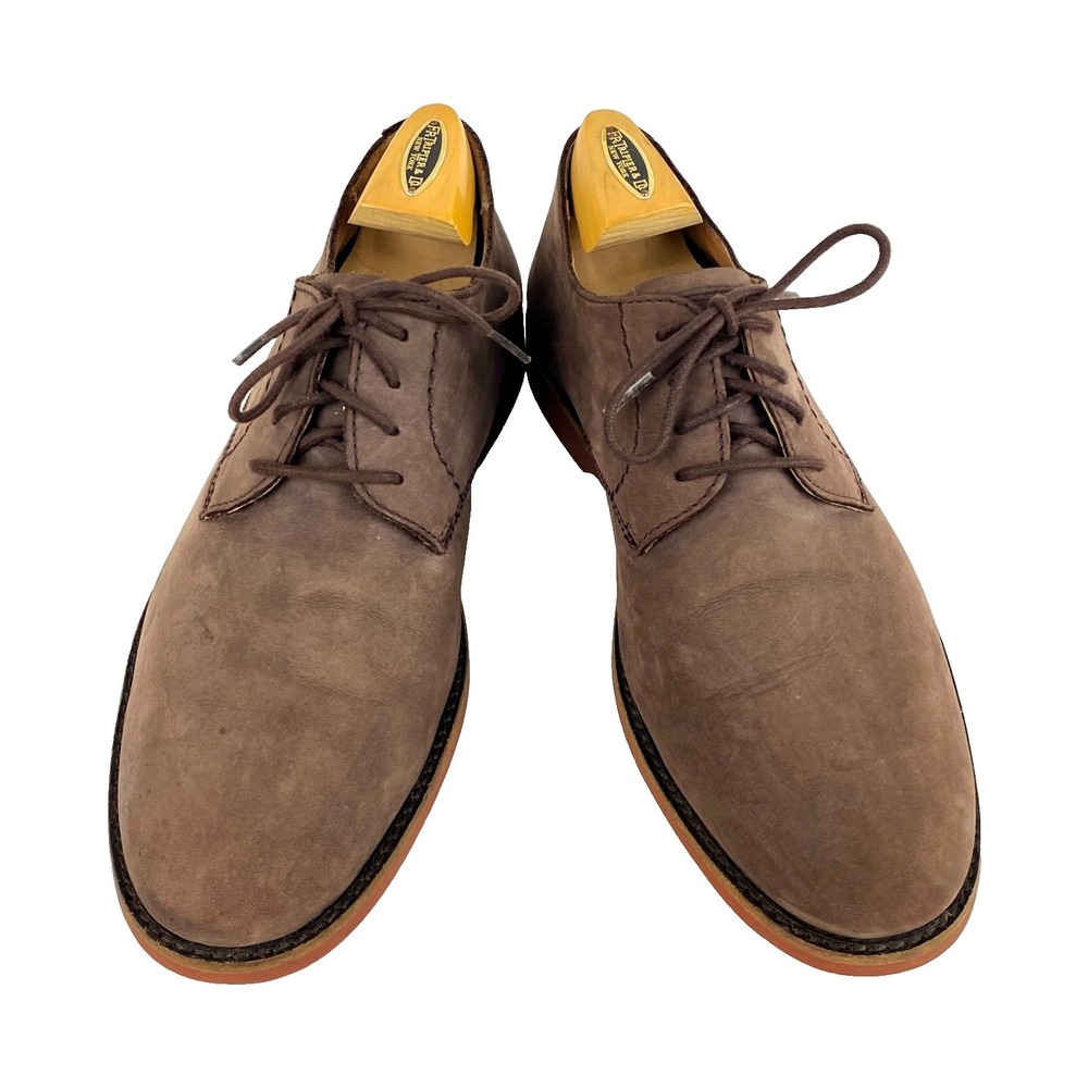 Clarks Nubuck Leather Oxford Shoes Men's 11.5 Brown Lace Up Comfort Casual, Fine